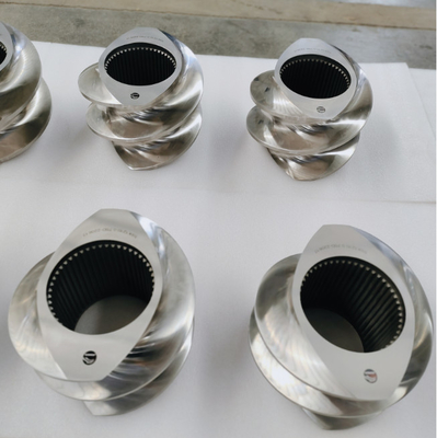 High Wear Twin Plastic Extruder Screw Elements With Vacuum quenching Treatment Single Flight Shovel Segments (Điều kiện vít hai loại nhựa đúc cao với xử lý dập chân không)
