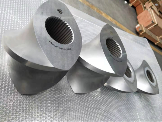 High Wear Twin Plastic Extruder Screw Elements With Vacuum quenching Treatment Single Flight Shovel Segments (Điều kiện vít hai loại nhựa đúc cao với xử lý dập chân không)