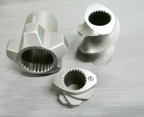 High Wear Twin Plastic Extruder Screw Elements With Vacuum quenching Treatment Single Flight Shovel Segments (Điều kiện vít hai loại nhựa đúc cao với xử lý dập chân không)