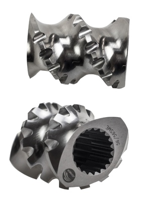 High Wear Twin Plastic Extruder Screw Elements With Vacuum quenching Treatment Single Flight Shovel Segments (Điều kiện vít hai loại nhựa đúc cao với xử lý dập chân không)